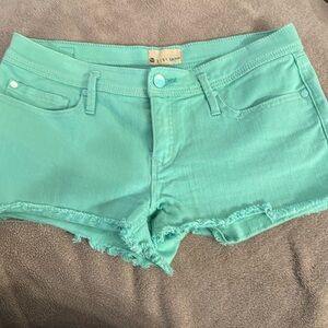 Roxy mint green denim jean shorts size 5/27